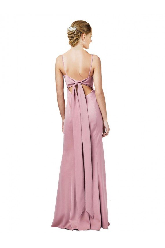Cheapest Fit and Flare Slim Formal Crepe Bridesmaid Dress / Prom Dress with Cutout Back UK