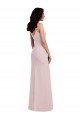 Cheapest Spaghetti Strap V Back Formal Crepe Bridesmaid Dress / Prom Dress with Front Slit UK