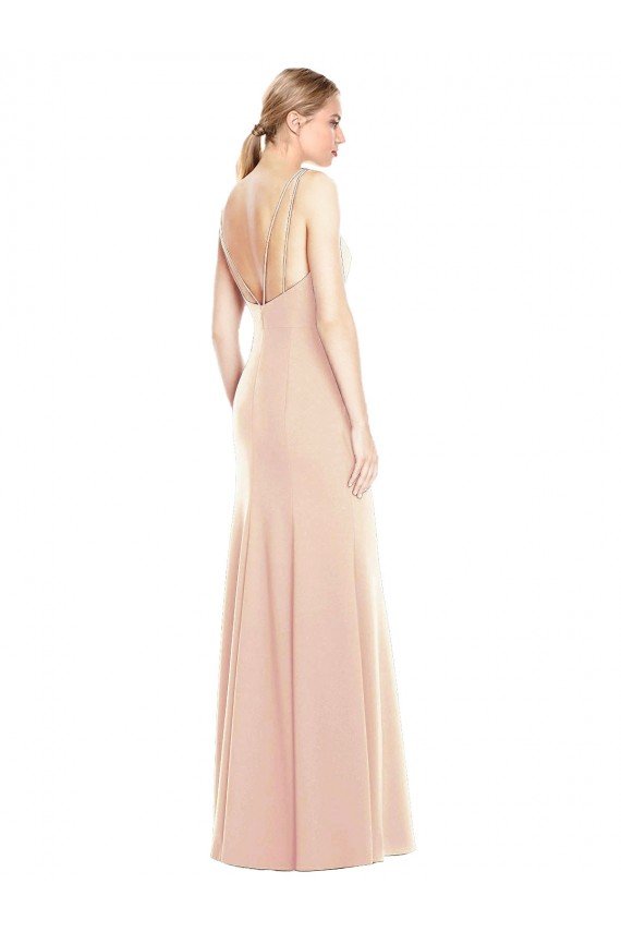 Cheapest V-Spaghetti Strap Open Back Bateau Neck Trumpet Bridesmaid Dress / Prom Dress UK