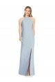 Cheapest High Neck Backless Formal Crepe Trumpet Bridesmaid Dress UK