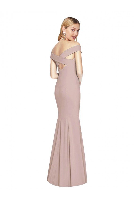 Cheapest Off the Shoulder Criss Cross Back Trumpet Bridesmaid Dress / Prom Dress UK