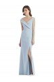 Cheapest Romantic Off the Shoulder Long Maxi Bridesmaid Dress with Side Slit UK