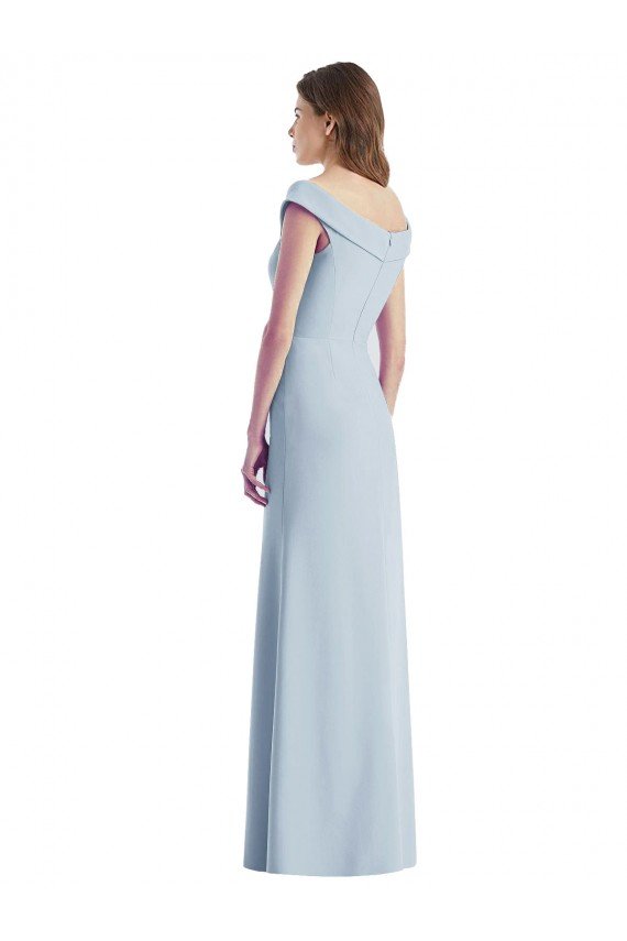 Cheapest Romantic Off the Shoulder Long Maxi Bridesmaid Dress with Side Slit UK