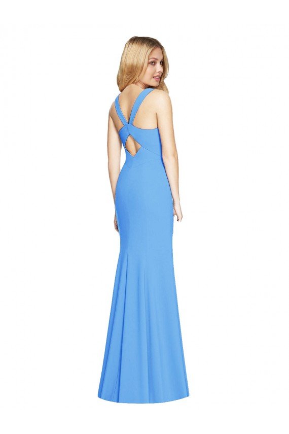 Cheapest Flattering Trumpet Long Sleeveless Bridesmaid Dress / Prom Dress with Open Back UK