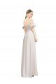 Cheapest Double Ruffle Flounce Sleeves Formal Crepe Bridesmaid Dress / Prom Dress with Slit UK