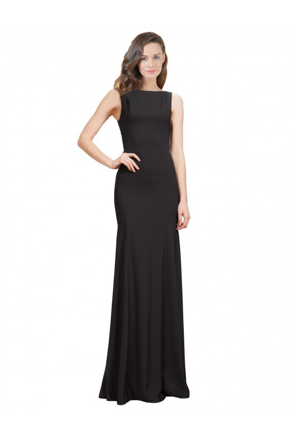 Cheapest Sleeveless Bateau Neckline Crepe Bridesmaid Dress / Prom Dress with Twist Back UK