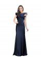 Cheapest Sleeveless Crepe Bridesmaid Dress / Prom Dress with Cascading Ruffle and Keyhole Back UK