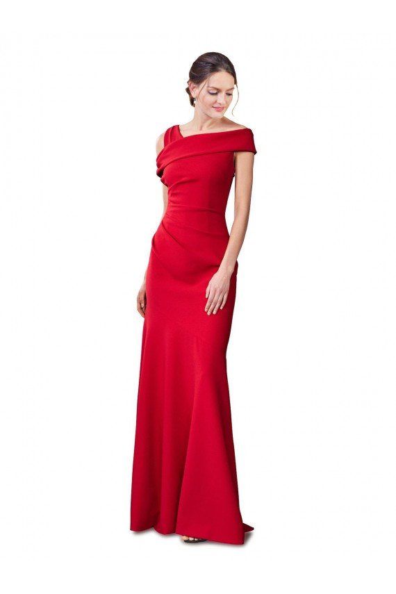 Cheapest Sleeveless Ruched Formal Crepe Mermaid Bridesmaid Dress / Prom Dress with Off The Shoulder Detail UK