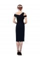 Cheapest Draped Cross Shoulder Stretch Formal Crepe Cocktail Dress / Homecoming Dress UK