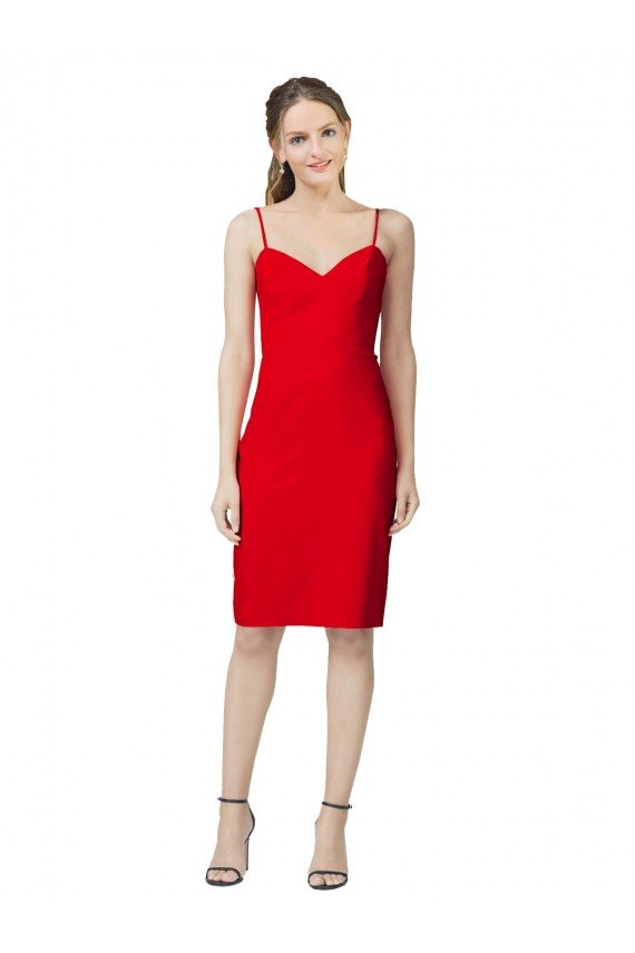 Cheapest Sleeveless Sheath Sweetheart Neckline Formal Crepe Bridesmaid Dress / Prom Homecoming Dress UK