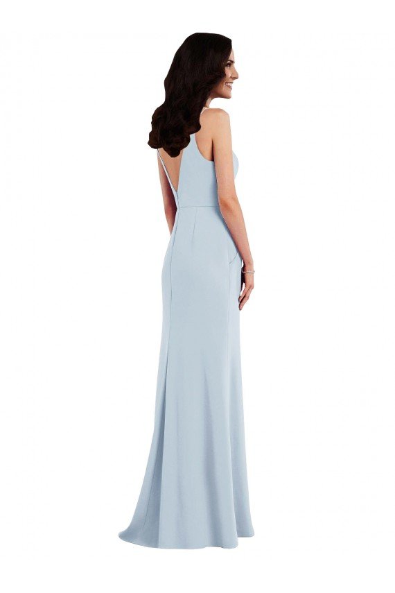 Cheapest V Back Spaghetti Strap Maxi Bridesmaid Dress / Prom Dress with Pockets UK