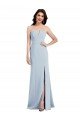 Cheapest Strapless Notch Crepe Bridesmaid Dress / Prom Dress with Front Slit UK