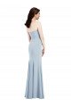 Cheapest Strapless Notch Crepe Bridesmaid Dress / Prom Dress with Front Slit UK