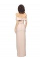 Cheapest Off the Shoulder Long Formal Crepe Bridesmaid Dress / Prom Dress with Waist Tie and Slit UK