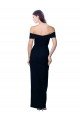 Cheapest Off the Shoulder Long Full Length Formal Crepe Bridesmaid Dress / Prom Dress with Side Split UK