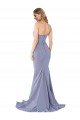 Cheapest Long Strapless Sweetheart Sweep Train Formal Crepe Bridesmaid Dress / Prom Dress with Low Back UK