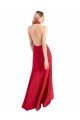 Cheapest Sleek Fit and Flare High Neck Halter Stretch Formal Crepe Bridesmaid Dress / Prom Dress with Open Back UK