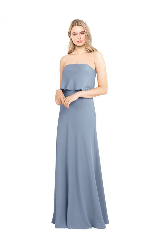 Cheapest High Neck Sheath Sleeveless Stretch Formal Crepe Bridesmaid Dress / Prom Dress UK