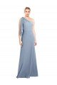 Cheapest Draped Flutter Sleeves One Shoulder Stretch Formal Crepe Bridesmaid Dress / Prom Dress UK