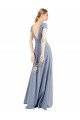 Cheapest Plunging V-Neck Cap Sleeves Stretch Crepe Bridesmaid Dress / Prom Dress with Front Slit UK
