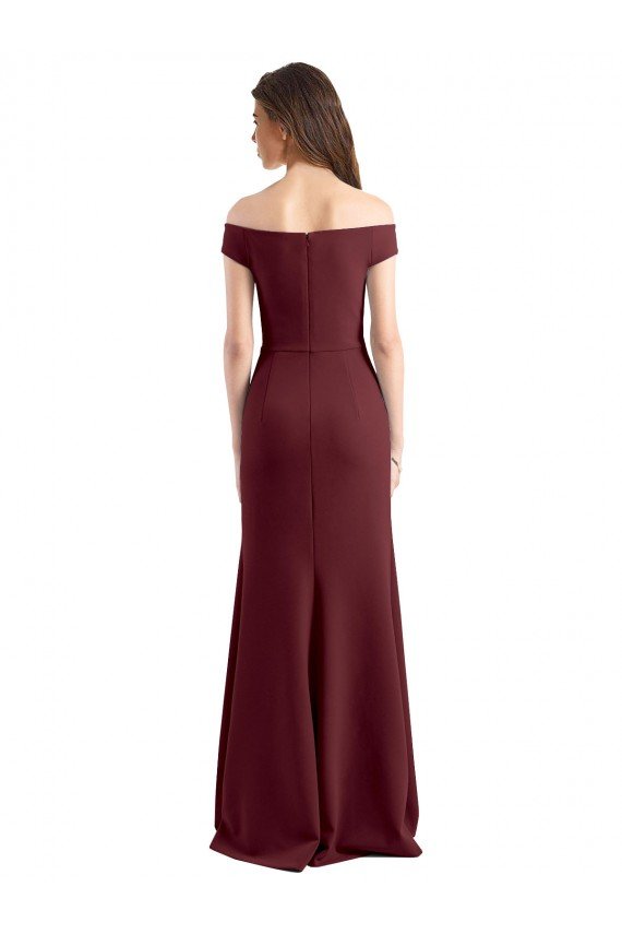 Cheapest Off the Shoulder Fit and Flare Stretch Crepe Bridesmaid Dress / Prom Dress UK
