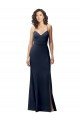 Cheapest Sweetheart Fit and Flare Stretch Formal Crepe Bridesmaid Dress / Prom Dress with Side Slit and Strappy Back UK