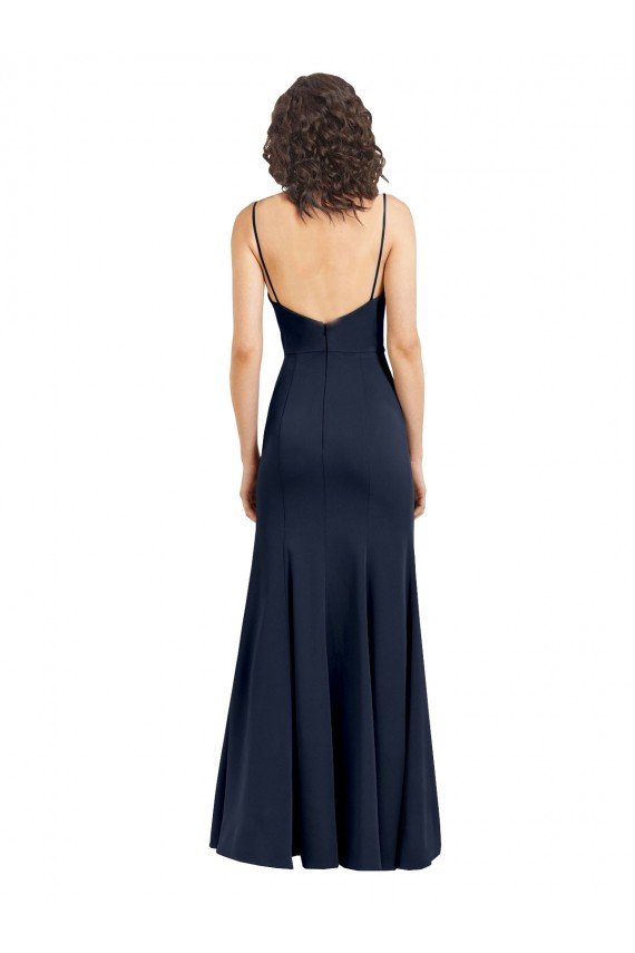 Cheapest Fit and Flare Scoop Neck Long Sleeveless Stretch Formal Crepe Bridesmaid Dress / Prom Dress UK