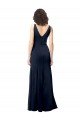 Cheapest Classic V-Neck Long Stretch Formal Crepe Bridesmaid Dress / Prom Dress with V-Back UK