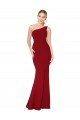 Cheapest One Shoulder Long High Neck Sleeveless Mermaid Formal Crepe Bridesmaid Dress / Prom Dress UK