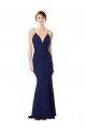 Cheapest Deep V-Neck Spaghetti Straps Mermaid Formal Crepe Bridesmaid Dress / Prom Dress UK