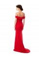 Cheapest Off the Shoulder Chapel Train Formal Crepe Bridesmaid Dress / Prom Dress with Thigh-High slit UK