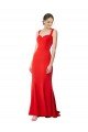 Cheapest Long Chapel Train Fishtail Maxi Formal Crepe Bridesmaid Dress / Prom Dress with Sweetheart Neckline UK