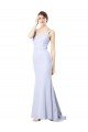 Cheapest Sweetheart High Neck Sleeveless Formal Crepe Bridesmaid Dress / Prom Dress UK