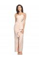 Cheapest Long Full Length Ruffles Strapless Low Back Crepe Bridesmaid Dress / Prom Dress with Straps UK