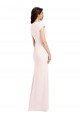 Cheapest Cap Sleeve A-Line Formal Crepe Bridesmaid Dress / Prom Dress with Pockets UK