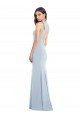 Cheapest Halter Bow Neck Open Back Soft Full Length Trumpet Bridesmaid Dress / Prom Dress UK
