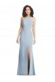 Cheapest High Neck Halter Formal Crepe Bridesmaid Dress / Prom Dress with Twist Criss Cross Back UK