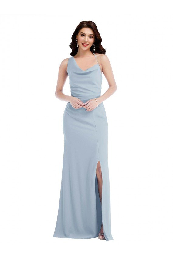 Cheapest One Shoulder Draped Cowl Neck Maxi Bridesmaid Dress / Prom Dress UK