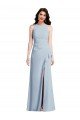 Cheapest Halter Maxi Bridesmaid Dress / Prom Dress with Cascade Ruffle Slit UK
