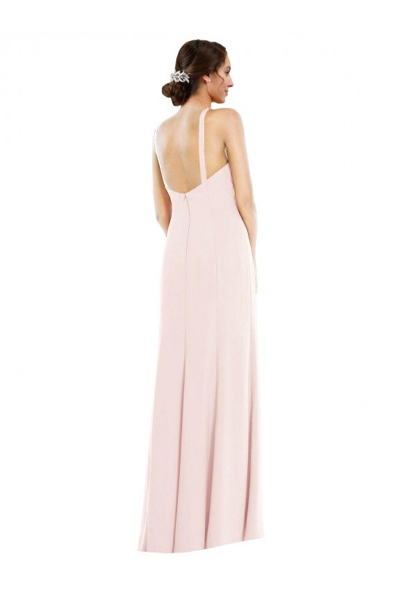 Cheapest Criss Cross Halter Princess Line Trumpet Formal Crepe Bridesmaid Dress / Prom Dress UK