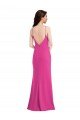 Cheapest Open Back High Neck Halter Trumpet Formal Crepe Bridesmaid Dress / Prom Dress UK