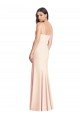 Cheapest Seamed Bodice Crepe Trumpet Bridesmaid Dress / Prom Dress with Front Slit UK