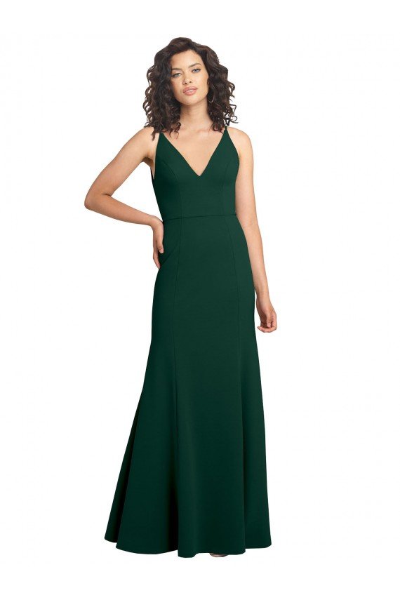 Cheapest Form Fitting Stretch Formal Crepe A-Line Bridesmaid Dress / Prom Dress UK