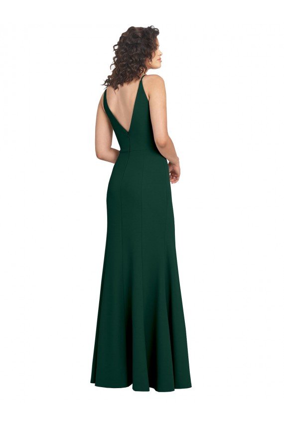 Cheapest Form Fitting Stretch Formal Crepe A-Line Bridesmaid Dress / Prom Dress UK