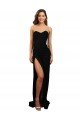 Cheapest Corset Style Strapless Formal Crepe Bridesmaid Dress / Prom Dress with High Split UK