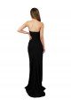 Cheapest Corset Style Strapless Formal Crepe Bridesmaid Dress / Prom Dress with High Split UK