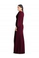 Cheapest Long Puff Sleeve V-Neck Trumpet Bridesmaid Maxi Dress UK