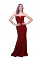 Cheapest Long Full Length Sweetheart Slim Formal Crepe Bridesmaid Dress / Prom Dress with Strapless Bodice UK