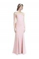 Cheapest Square Neck Criss Cross Open Back Slim Crepe Bridesmaid Dress / Prom Dress with Spaghetti Straps UK