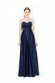 Cheapest Floor Length Sweetheart Neckline Formal Stretch Satin Bridesmaid Dress with Belt UK